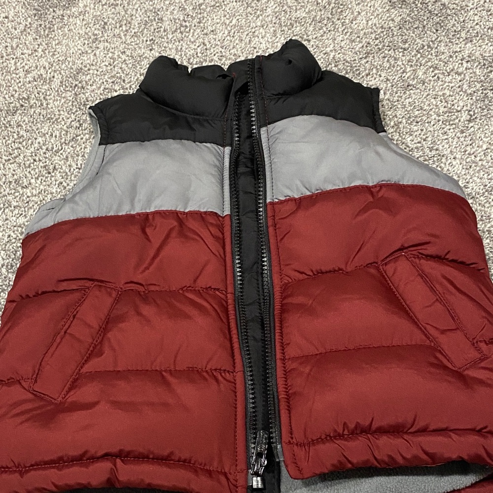 Old Navy Kids Puffer Vest - Red, Gray, and Black